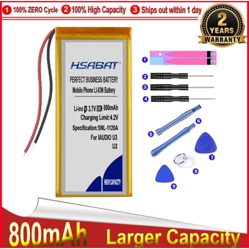 HSABAT 0 Cycle 800mAh Battery for IAUDIO U3 COWON U3 High Quality Replacement Accumulator