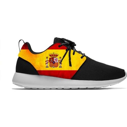 Spain National Flag Fashion Classic Personality Sport Running Shoes Casual Breathable Lightweight 3D Printed Men Women Sneakers