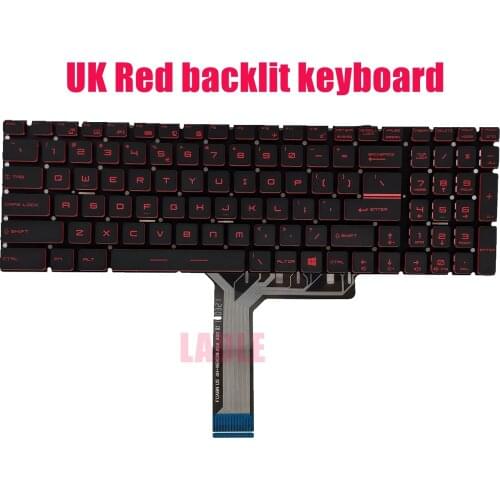 US Red backlit keyboard for MSI GF75 Thin 9SD/9SE(MS-17F3)/GF75 Thin 8SC/9SC(MS-17F2) GF75 Thin 8RC/GF75 Thin 8RD(MS-17F1)