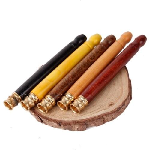 1 Pcs Wood 5mm Filter Pipes Smoking Pipe Portable Creative Tobacco Pipe Narguile Smoke Mouthpiece Cigarette Holder