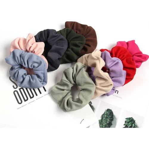 Fashion Women Solid Color Stripe Knitting Headband Ponytail holder Polyester Fabric Elasticity Casual Headband Hair Accessories