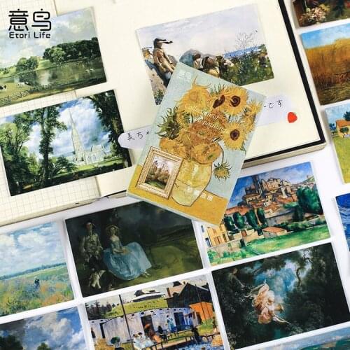 30 pcs/box van gogh sticker Decorative Stickers Scrapbooking Stick Label Diary Album stationery painting Sticker Accessories