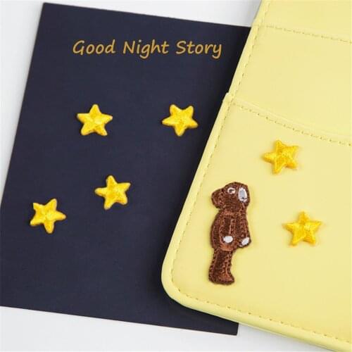 7pcs Cute Mini Star patch bear good night babys clothing patches backpack decoration small applique small star stick on patch
