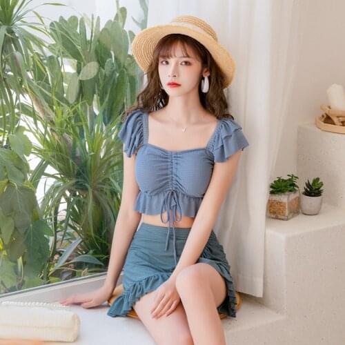 2021 New Korean Women Sexy Bikini Set Push Up Female Swimsuit Swimwear Swim Separate Two Piece Brazilian Bathing Suit