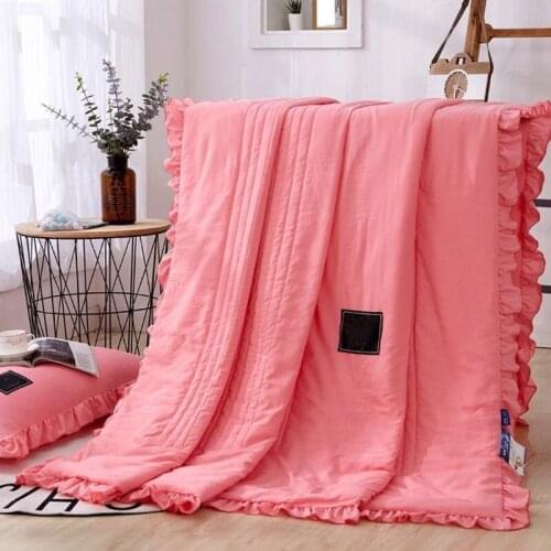 New Thick cotton cover blanket With Filler Cotton Lace Bed Cover Bedding Set Bedding 1 piece set pastoral / fashion plaid blanke