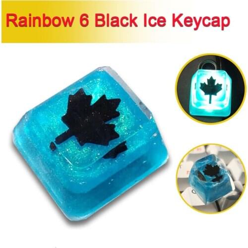 Rainbow 6 Black Ice Keycap OEM R4 Blue Resin Key Cap For Cherry MX Keyboard New
