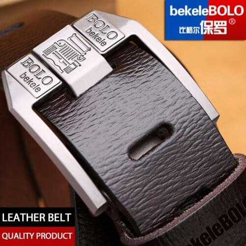 Mens leather belt luxury strap male genuine leather belt men with buckle new men belts high quality pasek damski talia 1042