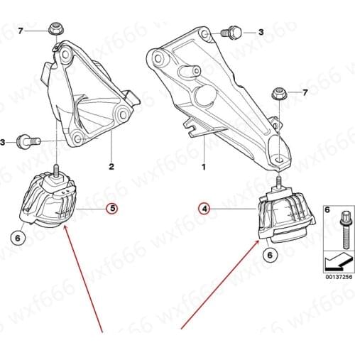Car Engine foot rubber Support pad Suitable for E60 520i 520LI N46b mwN43 Bracket pad Engine mount Paw glue Machine foot support