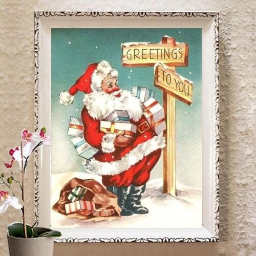 “Merry Christmas” Diy Diamond Paintings X-mas Embroidery Patterns Hand-Craft Home Decor Cartoon 3d Cross Stitch Kits Stickers