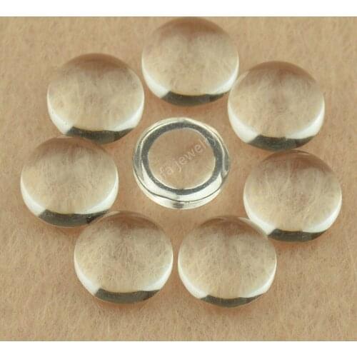 Sale 2~15mm White Color Flat Back Synthetic Glass Gems Round Shape Flat Bottom Cabochon Loose Stone Glass Beads For Jewelry