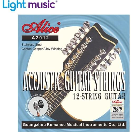 Alice A2012 12 Strings Acoustic Guitar Strings 010-026 Musical Instrument Guitar Parts Accessories 12 Guitarrra Strings 1 Set