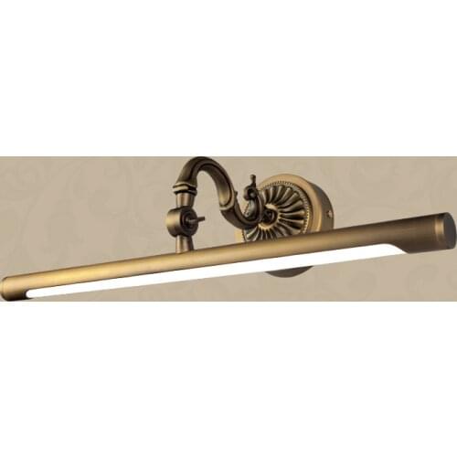 8W Led Copper Mirror Front Light Acrylic 45cm Europe Retro Style Sconce for Bathroom Cabinet Headlight Bedroom Makeup Wall Lamp