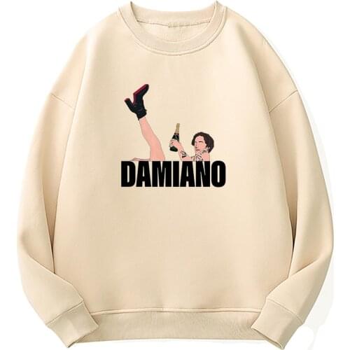 Maneskin Hoodie New Fashion Womens Oversized Loose Casual O-Neck Gray Sweatshirts Hoodies Female Harajuku Fleece Pullover Hoody