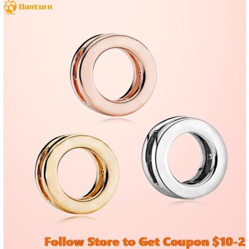 Trendy 925 Sterling Silver Beads Circle Clip Charms fit Original Pandora Bracelets Women DIY Jewelry