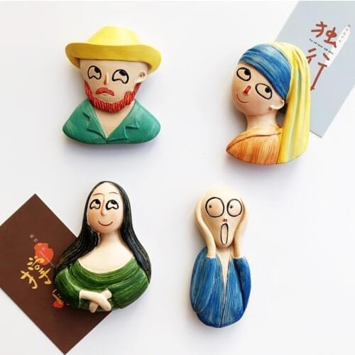Creative Q version three-dimensional resin magnetic refrigerator magnet decorative sticker home decoration refrigerator for skin