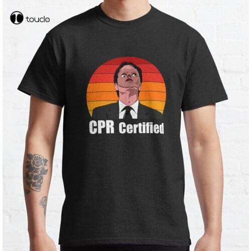 Cpr Certified Funny Dwight Dummy Face - Funny Dwight Schrute Cpr Firefighter Dunder Mifflin T-Shirt Cotton Tee Shirt