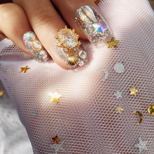 Queen style Fairl lady with full diamond decoration 3D UV gel false nails 24pcs cute fake nails lady gel full nail tips Bride