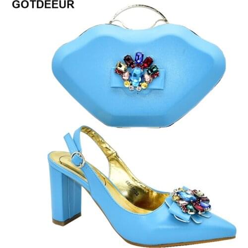 Women Italian African Party Pumps Shoes and Bag Decorated with Appliques Italian Shoe and Matching Bag for Nigeria Party Rubber