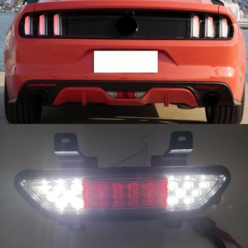 1PCS For Ford Mustang 2015 2016 2017 2018 2019 2020 Car LED Reflector Rear Fog Lamp Brake Light Backup Lamp Rear Bumper Light