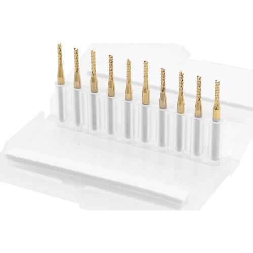 10pcs/lot 3.0mm milling cutter Titanium Nitride Coated Carbide PCB CNC milling cutter Free shipping High quality