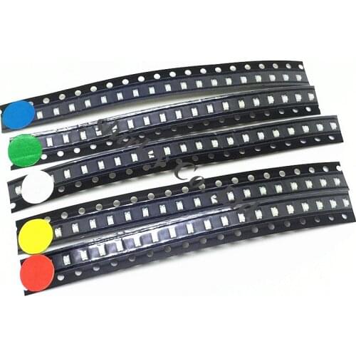 100pcs=5colors x 20pcs 5050 5730 1210 1206 0805 0603 LED Diode Assortment SMD LED Diode Kit Green/ RED / White / Blue / Yellow