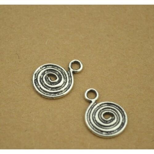 35pcs antique silver plated Alloy Circular charms DIY Pendant Jewelry Findings 18*13mm 4045A