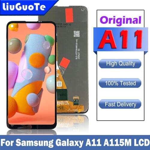 Original 6.4'' For Samsung Galaxy A11 A115 A115F A115F/DS LCD Display Touch Screen Digitizer Assembly with frame For A11 LCD