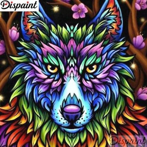 Dispaint 5D DIY Diamond Embroidery Full Display "Colored animals" Diamond Painting Square/Round Rhinestones Decor Art A26249