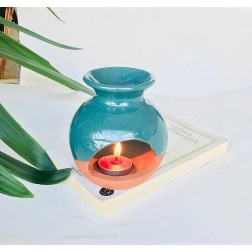 Dalğa Earth Decorative Censer Water Green Half Glazed candle and candlestick свеча и подсвечник vela y candelero
