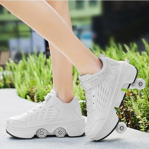 Children Boy Girl Deformation Roller Skate Shoes with on 4 Wheels Kids Wheel Skating Sneakers for Boys Girls Sneaker Shoes