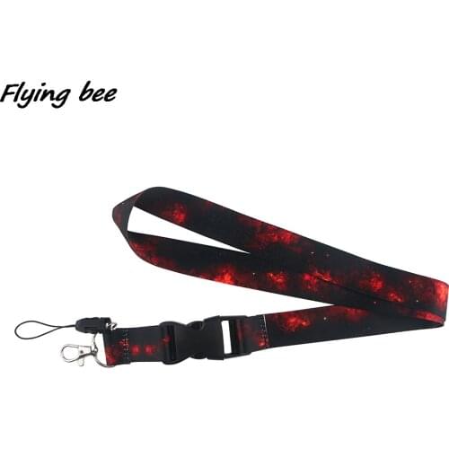 Flyingbee Red Neck Strap Creative Painting Key Chain Buckle Lanyard For Phone Keys ID Card Lanyards X1464
