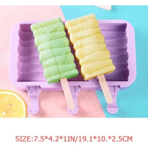 Home Diy Ice Pop Maker Cartoon Rabbit Snowman Popsicle Mold With 50Pcs Sticks BPA Free Silicone Ice Cream Molds With Lid