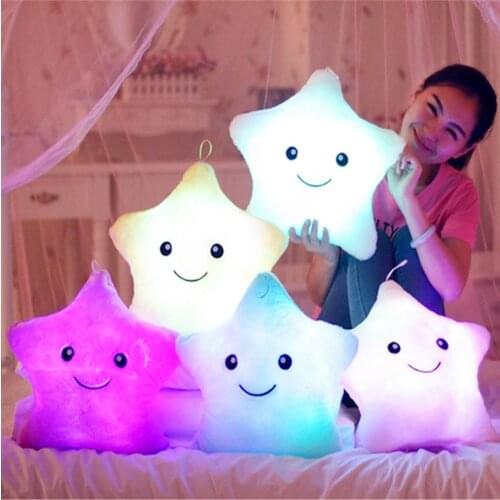Toy Luminous Pillow Soft Stuffed Plush Glowing Gift Toys Stars Girls Children For Kids Cushion Light Led Colorful Toys juguete