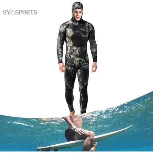 Camouflage Professional 3mm Swim Wetsuits Mens Diving Suit Split Scuba Snorkel Swimsuit Spearfishing Surfing Jumpsuit Equipment