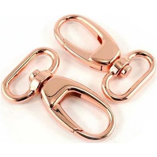 10pc Rose gold Swivel Lobster clips carabines snap hook metal zinc hardware bags hanger 20mm inner