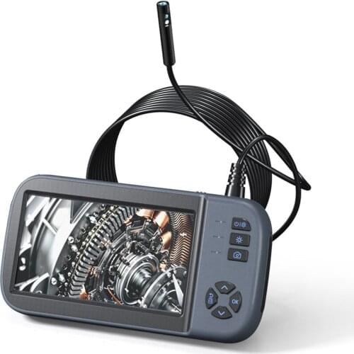 Kebidumei Dual Lens Industrial Endoscope Camera 1080P 4.5 Inch IPS Screen Snake Detachable Semi-Rigid Cable Camera With 6 LED