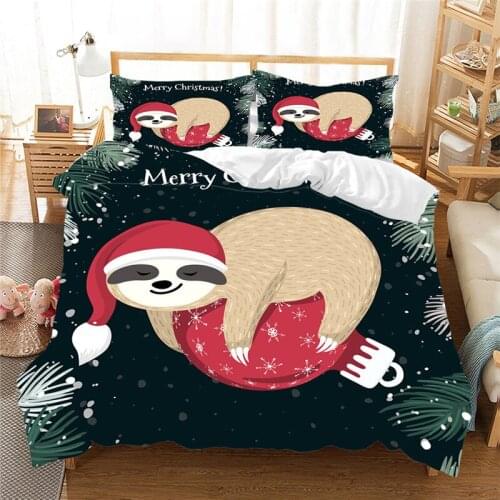 Cartoon bedding set Queen Size 3D Sloth child duvet cover set with pillowcases Bed Linen Comforter Set Animal Bed Set