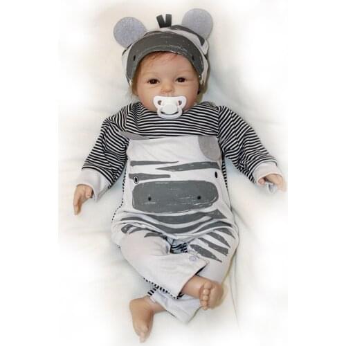 55cm Soft Silicone reborn baby Boy Doll Toy lol Lifelike cute boy Newborn bebe reborn bonecas Fashion Birthday surprise gift