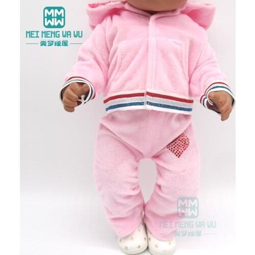 Doll Clothes Hooded sports suit pink, purple, gray for 43 cm toy new born doll baby 18 Inch American doll Our Generation