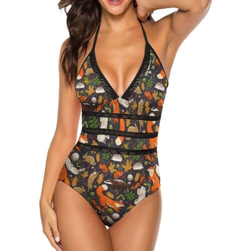 Animal Swimsuit V Neck Corrective Swimwear Festival Teen Bulk Onepiece Bathing Suit