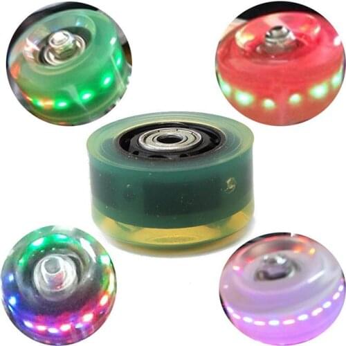 Hot Original Led Flashing Traditional Double Roller Skates Wheel Light Wheels With Bearings PU Round Roller Shoes Wheels