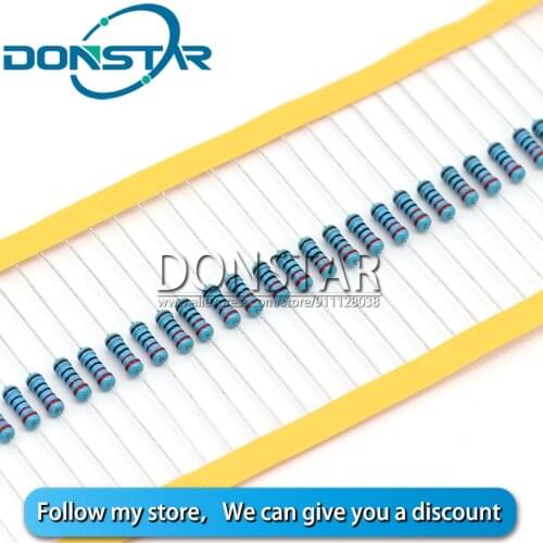 50PCS 1/2W 1% Metal Film Resistor 1R~1M 100R 220R 330R 1K 1.5K 2.2K 3.3K 4.7K 10K 22K 47K 100K 1 100 220 330 1K5 2K2 3K3 4K7 ohm