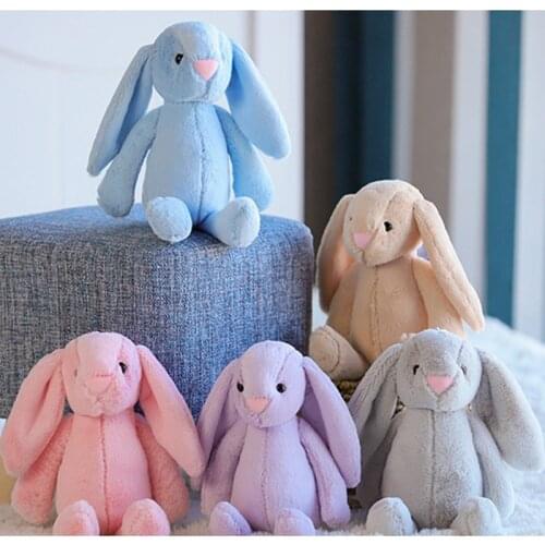 22cm Cute Long Ear Rabbit Plush Doll Baby Soft Toys with Dress For Children Rabbit Sleeping Mate Stuffed Plush Animal Toys