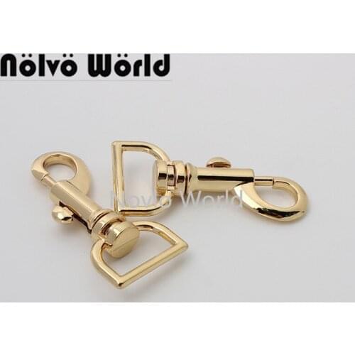 Nolvo World 20pcs 18mm 2 colors Luggage Square Bottom Hook Buckle,Handmade Leather Goods Metal Snap Hook
