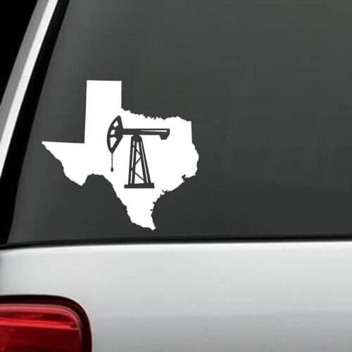 For Texas State Oilfield Oil Pump Jack Decal Sticker Truck SUV Laptop Surface Car Styling