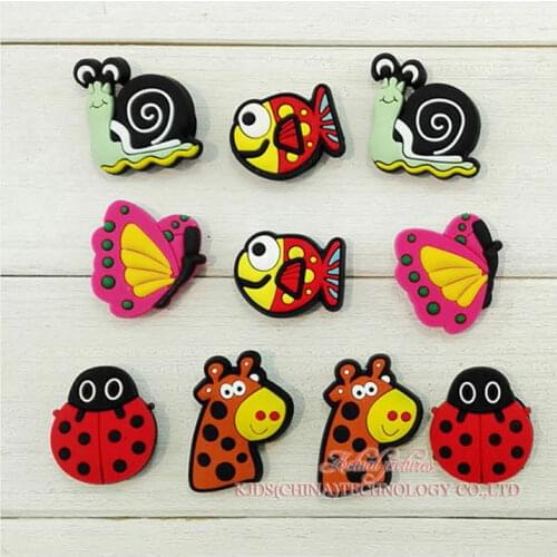 Single Sale 1pc Animals PVC Shoe Charms,Shoe Buckles Accessories Fit Bands Bracelets Croc JIBZ,Kids Party X-mas Gifts