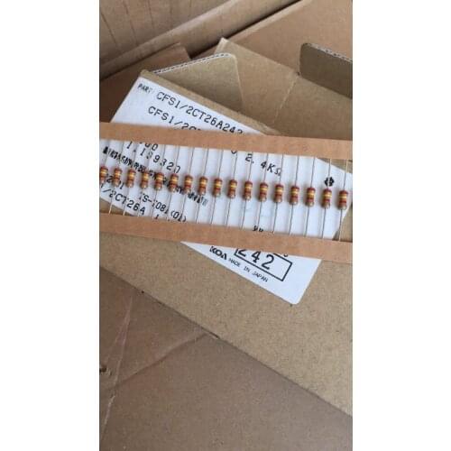 Original new 100% thick copper foot carbon film color ring resistance CFS1/2CT26A 2.4K 5% 0.25W (Inductor)