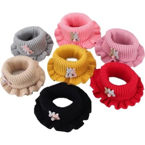 2020 Autumn Baby Girls Scarf Children Kintted Wool O Ring Neckerchief Boys Outing Protect Spring Solid Color Kids Collar