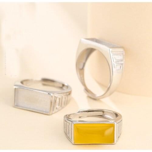 7*14mm 925 STERLING SILVER MEN Women Semi Mount Bases Blanks base blank Pad ring Setting jewelry findings diy A5947