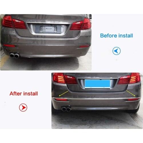 Stainless Steel Car Rear Fog Light Lamp Decoration Frame Trim 2pcs For BMW 5 Series 2014-2017